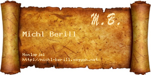 Michl Berill névjegykártya
